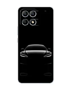 Чехол для Xiaomi POCO F6 с картинкой «Силуэт Tesla Night»