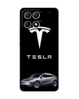 Чехол для Xiaomi POCO F6 с картинкой «Tesla Model Y»