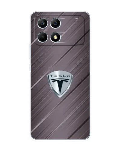 Чехол для Xiaomi POCO F6 с картинкой «Металлическая текстура Tesla» Чехол для Xiaomi POCO F6 с картинкой «Металлическая текстура Tesla»