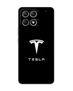 Чехол для Xiaomi POCO F6 с картинкой «Tesla White Logo»