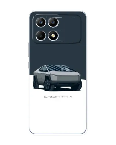 Чехол для Xiaomi POCO F6 с картинкой «Серебристый Cybertruck Tesla» Чехол для Xiaomi POCO F6 с картинкой «Серебристый Cybertruck Tesla»