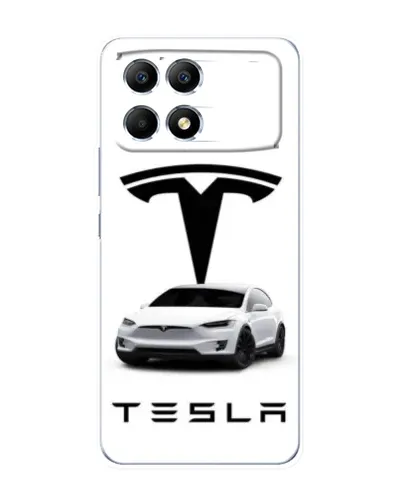 Чехол для Xiaomi POCO F6 с картинкой «Tesla White Style» Чехол для Xiaomi POCO F6 с картинкой «Tesla White Style»
