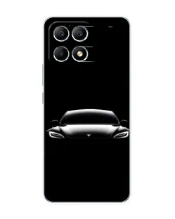 Чехол для Xiaomi POCO F6 с картинкой «Фары Tesla Night»