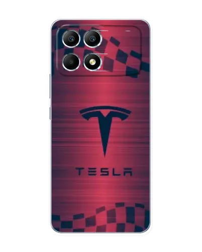Чехол для Xiaomi POCO F6 с картинкой «Тесла красный карбон» Чехол для Xiaomi POCO F6 с картинкой «Тесла красный карбон»