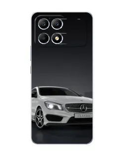 Чехол для Xiaomi POCO F6 с картинкой «Mercedes AMG GT Silver»