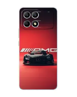 Чехол для Xiaomi POCO F6 с картинкой «Mercedes AMG — красная линия»