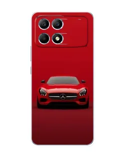 Чехол для Xiaomi POCO F6 с картинкой «Красный Mercedes AMG»