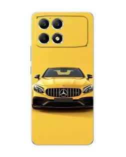 Чехол для Xiaomi POCO F6 с картинкой «Желтый Mercedes GT»