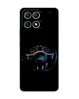 Чехол для Xiaomi POCO F6 с картинкой «Салон Audi — руль»