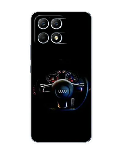 Чехол для Xiaomi POCO F6 с картинкой «Салон Audi — руль»