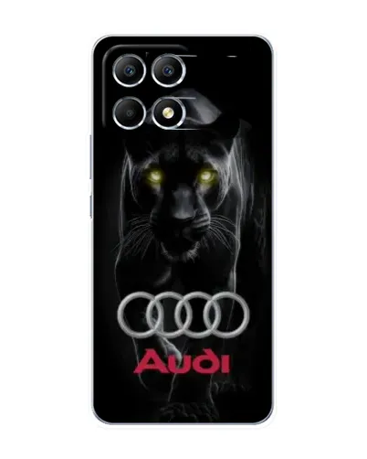 Чехол для Xiaomi POCO F6 с картинкой «Пантера и Audi»