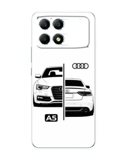 Чехол для Xiaomi POCO F6 с картинкой «Audi — контрастный дизайн» Чехол для Xiaomi POCO F6 с картинкой «Audi — контрастный дизайн»