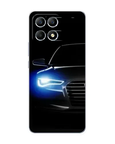 Чехол для Xiaomi POCO F6 с картинкой «Неоновый взгляд Audi»
