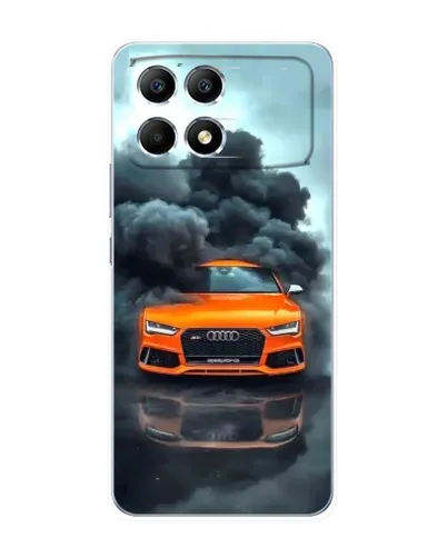 Чехол для Xiaomi POCO F6 с картинкой «Audi в облаках дыма»