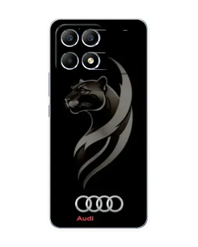 Чехол для Xiaomi POCO F6 с картинкой «Графика — пантера и Audi»