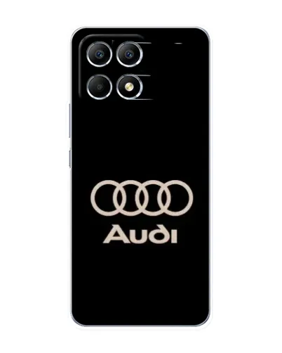 Чехол для Xiaomi POCO F6 с картинкой «Audi — золотой логотип»