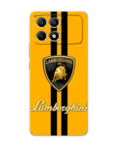 Чехол для Xiaomi POCO F6 с картинкой «Lamborghini Stripe желтый»