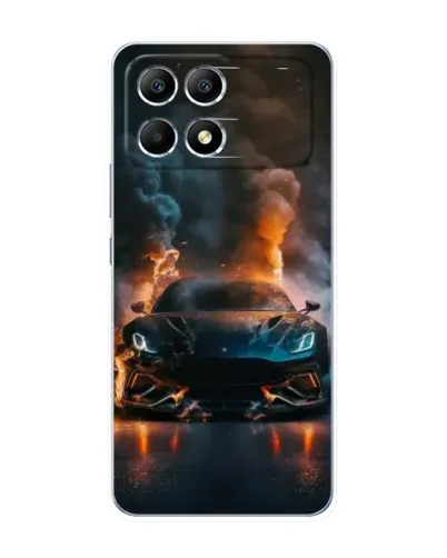 Чехол для Xiaomi POCO F6 с картинкой «Lamborghini дымная эстетика»