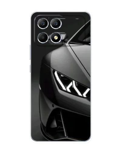 Чехол для Xiaomi POCO F6 с картинкой «Lamborghini фары детализация»