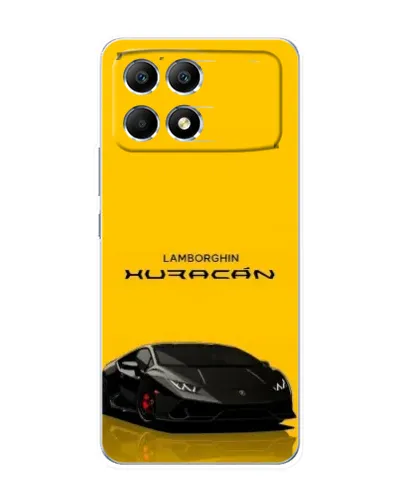 Чехол для Xiaomi POCO F6 с картинкой «Lamborghini Huracan черный»