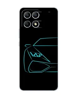 Чехол для Xiaomi POCO F6 с картинкой «Голубой силуэт Lamborghini» Чехол для Xiaomi POCO F6 с картинкой «Голубой силуэт Lamborghini»