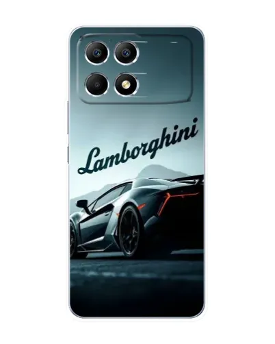Чехол для Xiaomi POCO F6 с картинкой «Классическая надпись Lamborghini»