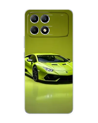 Чехол для Xiaomi POCO F6 с картинкой «Салатовый Lamborghini Huracan»