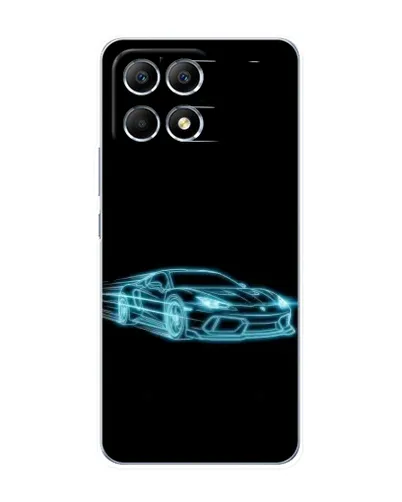 Чехол для Xiaomi POCO F6 с картинкой «Неоновый контур Lamborghini»
