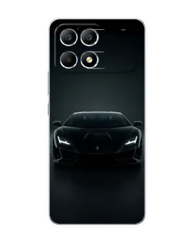 Чехол для Xiaomi POCO F6 с картинкой «Черный Lamborghini Aventador»