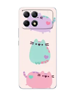 Чехол для Xiaomi POCO F6 с картинкой «Pusheen трио» Чехол для Xiaomi POCO F6 с картинкой «Pusheen трио»