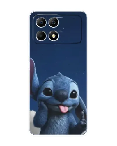 Чехол для Xiaomi POCO F6 с картинкой «Стич в облаках»
