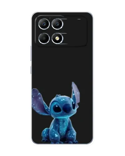 Чехол для Xiaomi POCO F6 с картинкой «Стич на черном»