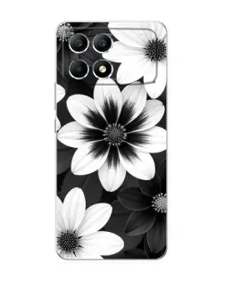Чехол для Xiaomi POCO F6 с картинкой «Монохромные астры»