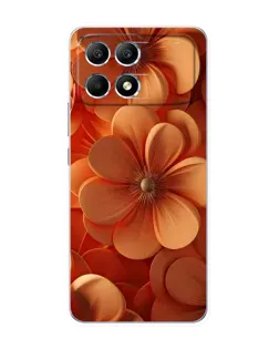 Чехол для Xiaomi POCO F6 с картинкой «Оранжевый макро цветок»