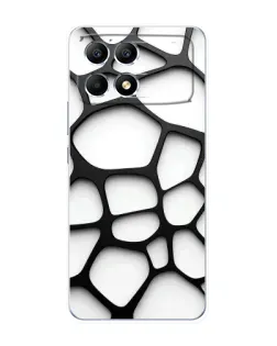 Чехол для Xiaomi POCO F6 с картинкой «Белая объемная сетка»