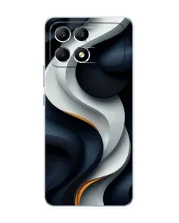 Чехол для Xiaomi POCO F6 с картинкой «Объемные черно-белые ленты» Чехол для Xiaomi POCO F6 с картинкой «Объемные черно-белые ленты»