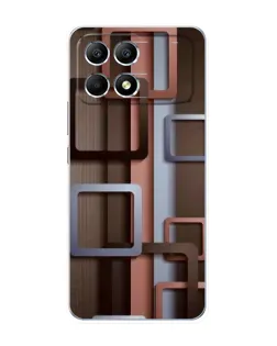 Чехол для Xiaomi POCO F6 с картинкой «Коричневые объемные квадраты» Чехол для Xiaomi POCO F6 с картинкой «Коричневые объемные квадраты»