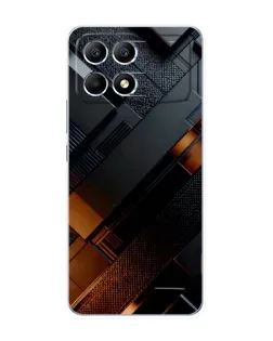 Чехол для Xiaomi POCO F6 с картинкой «Черные геометрические блоки»