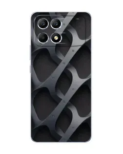 Чехол для Xiaomi POCO F6 с картинкой «Объемное серое плетение»