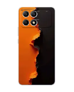 Чехол для Xiaomi POCO F6 с картинкой «Оранжевый разлом»