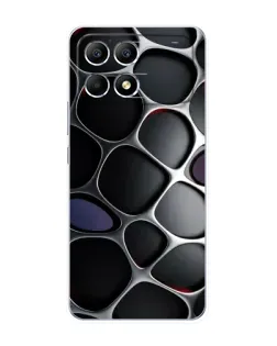 Чехол для Xiaomi POCO F6 с картинкой «Объемная темная решетка»