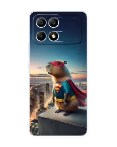 Чехол для Xiaomi POCO F6 с картинкой «Капи-мен супергерой»