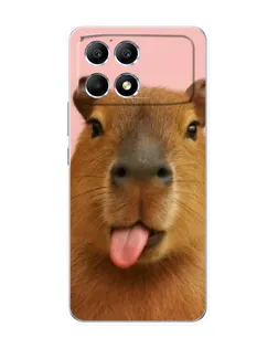 Чехол для Xiaomi POCO F6 с картинкой «Капибара с языком»