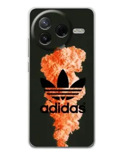 Чехол для Xiaomi POCO F7 Pro с картинкой «Оранжевый дым Adidas»