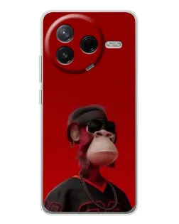 Чехол для Xiaomi POCO F7 Pro с картинкой «Bored Ape в красном» Чехол для Xiaomi POCO F7 Pro с картинкой «Bored Ape в красном»