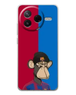 Чехол для Xiaomi POCO F7 Pro с картинкой «Bored Ape — фанат Барсы» Чехол для Xiaomi POCO F7 Pro с картинкой «Bored Ape — фанат Барсы»
