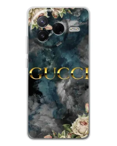 Чехол для Xiaomi POCO F7 Pro с картинкой «Абстрактные цветы Gucci» Чехол для Xiaomi POCO F7 Pro с картинкой «Абстрактные цветы Gucci»