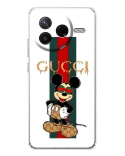 Чехол для Xiaomi POCO F7 Pro с картинкой «Микки Маус Gucci — полосы»