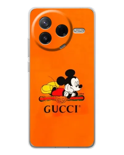 Чехол для Xiaomi POCO F7 Pro с картинкой «Микки Маус Gucci — оранж» Чехол для Xiaomi POCO F7 Pro с картинкой «Микки Маус Gucci — оранж»
