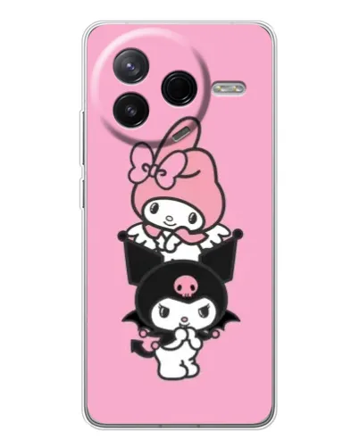 Чехол для Xiaomi POCO F7 Pro с картинкой «My Melody и Kuromi»